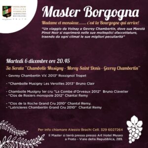 Master Borgogna -"Chambolle Musigny, Morey Saint Denis e Gevrey Chamberlin"