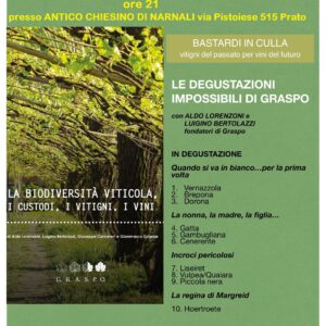 Mercoledì 13 Marzo degustazione vitigni rari