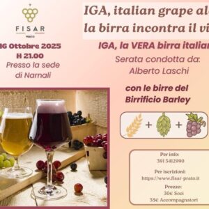 "IGA - Italian Grape Ale - La birra incontra il vino" degustazione guidata