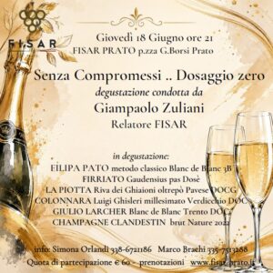 Senza Compromessi...dosaggio zero - degustazione - Giovedì 18 Giugno