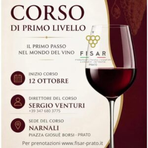 Corso per Sommelier 1° livello - 12 Ottobre 2026 - Narnali - Prato